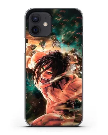 Чехол аниме Атака Титанов - Атакующий титан силиконовый для iPhone 12