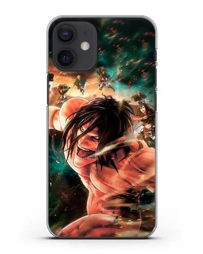 Чехол аниме Атака Титанов - Атакующий титан силиконовый для iPhone 12 mini