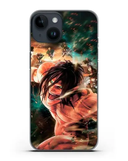 Чехол аниме Атака Титанов - Атакующий титан силиконовый для iPhone 14