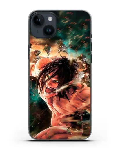 Чехол аниме Атака Титанов - Атакующий титан силиконовый для iPhone 14 Plus