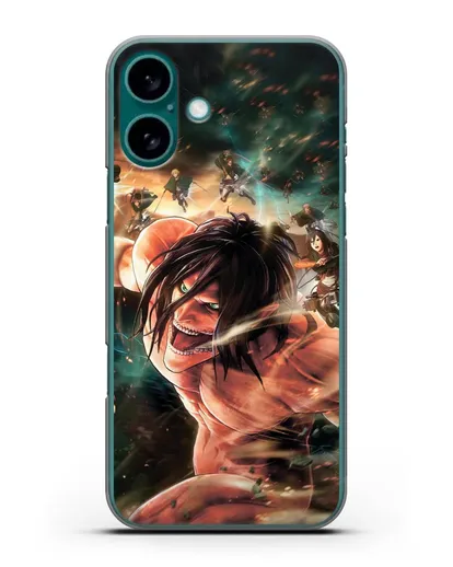 Чехол аниме Атака Титанов - Атакующий титан силиконовый для iPhone 16 Plus