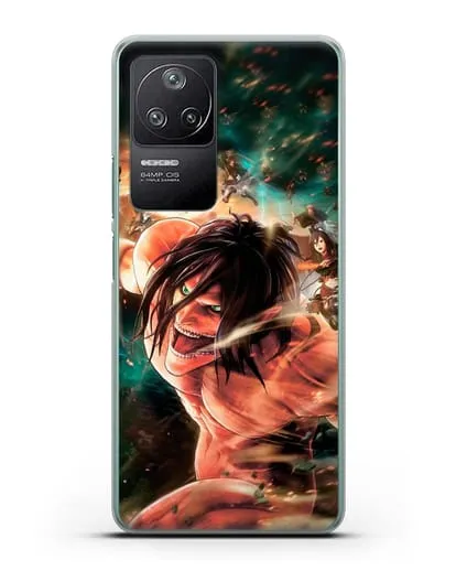 Чехол аниме Атака Титанов - Атакующий титан силиконовый для Xiaomi Poco F4