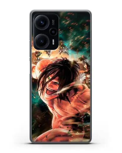 Чехол аниме Атака Титанов - Атакующий титан силиконовый для Xiaomi Poco F5
