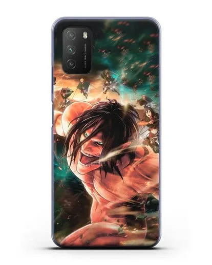 Чехол аниме Атака Титанов - Атакующий титан силиконовый для Xiaomi Poco M3