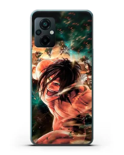 Чехол аниме Атака Титанов - Атакующий титан силиконовый для Xiaomi Poco M5