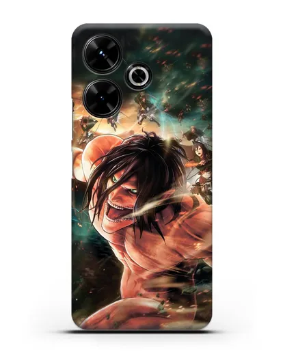 Чехол аниме Атака Титанов - Атакующий титан силиконовый для Xiaomi Poco M6