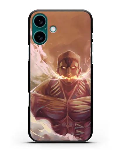 Чехол аниме Атака Титанов - Бронированный титан силиконовый для iPhone 16 Plus