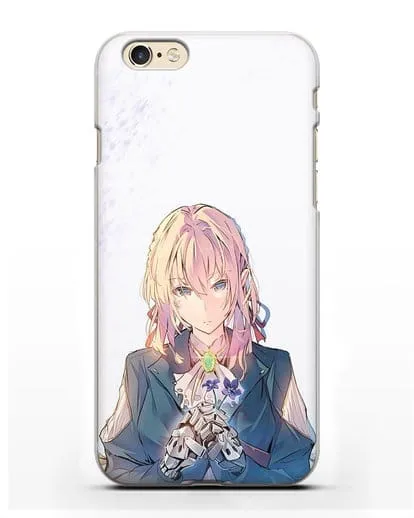 Чехол аниме Вайолет Эвергарден - Вайолет с цветами силиконовый для iPhone 6s