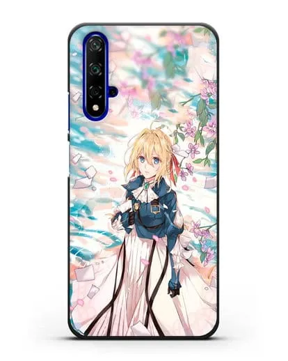 Чехол аниме Вайолет Эвергарден - Вайолет и сакура силиконовый для Honor 20
