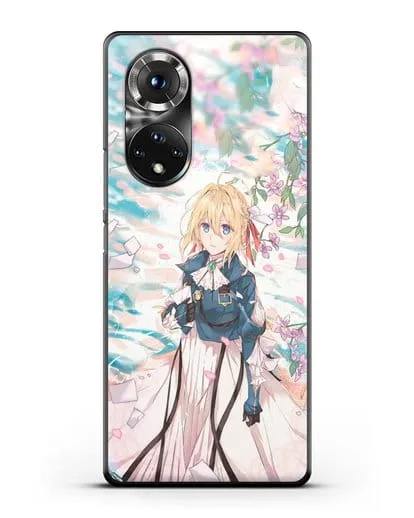 Чехол аниме Вайолет Эвергарден - Вайолет и сакура силиконовый для Honor 50 Pro