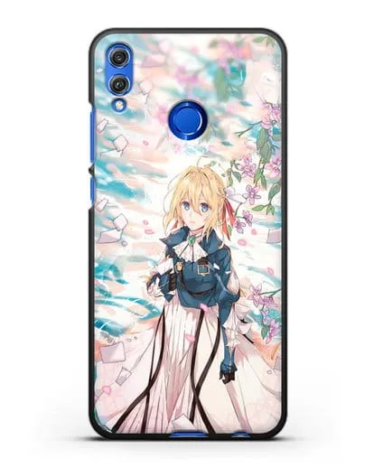 Чехол аниме Вайолет Эвергарден - Вайолет и сакура силиконовый для Honor 8X