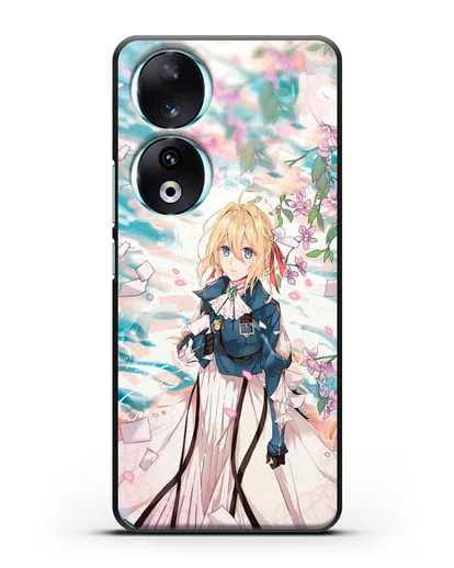 Чехол аниме Вайолет Эвергарден - Вайолет и сакура силиконовый для Honor 90