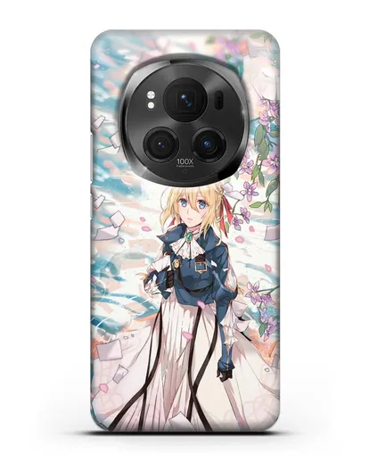 Чехол аниме Вайолет Эвергарден - Вайолет и сакура силиконовый для Honor Magic 6 Pro