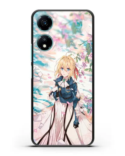 Чехол аниме Вайолет Эвергарден - Вайолет и сакура силиконовый для Honor X5 Plus