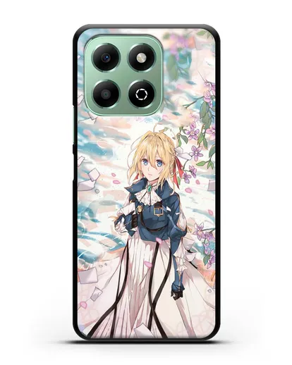 Чехол аниме Вайолет Эвергарден - Вайолет и сакура силиконовый для Honor X6b