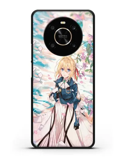Чехол аниме Вайолет Эвергарден - Вайолет и сакура силиконовый для Honor X9
