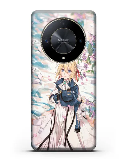 Чехол аниме Вайолет Эвергарден - Вайолет и сакура силиконовый для Honor X9b