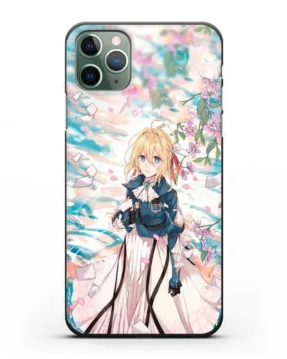 Чехол аниме Вайолет Эвергарден - Вайолет и сакура силиконовый для iPhone 11 Pro Max