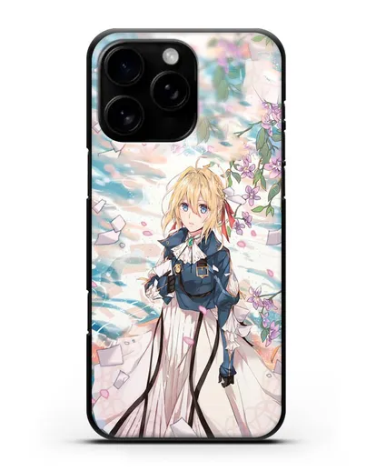 Чехол аниме Вайолет Эвергарден - Вайолет и сакура силиконовый для iPhone 16 Pro Max