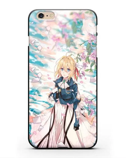 Чехол аниме Вайолет Эвергарден - Вайолет и сакура силиконовый для iPhone 6s Plus