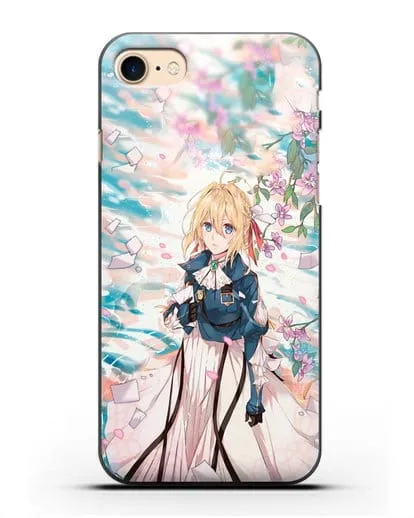 Чехол аниме Вайолет Эвергарден - Вайолет и сакура силиконовый для iPhone 7