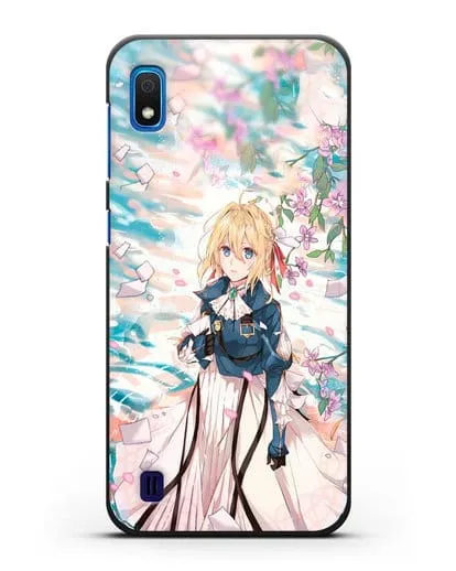 Чехол аниме Вайолет Эвергарден - Вайолет и сакура силиконовый для Samsung Galaxy A10 [SM-A105F]