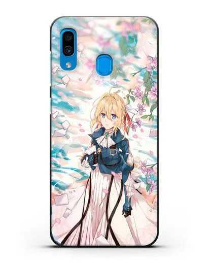 Чехол аниме Вайолет Эвергарден - Вайолет и сакура силиконовый для Samsung Galaxy A30 [SM-A305FN]
