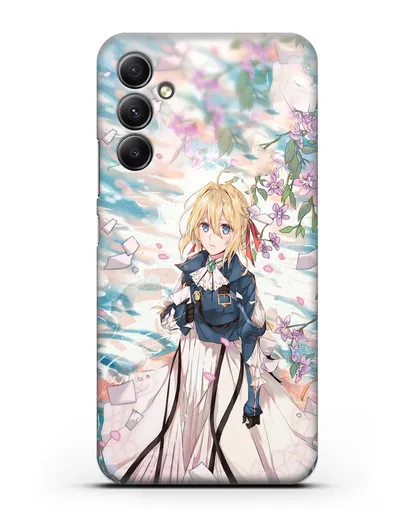 Чехол аниме Вайолет Эвергарден - Вайолет и сакура силиконовый для Samsung Galaxy A34 [SM-A346]