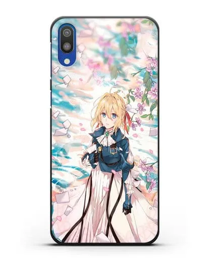 Чехол аниме Вайолет Эвергарден - Вайолет и сакура силиконовый для Samsung Galaxy M10 [SM-M105F]