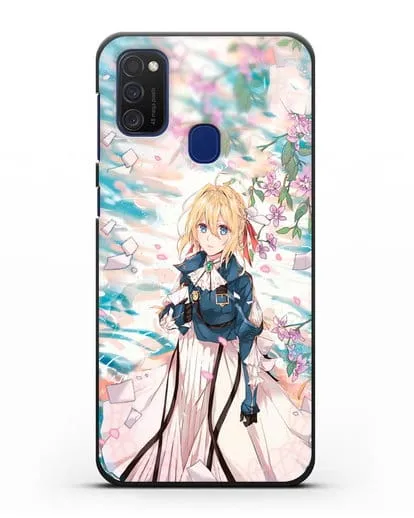 Чехол аниме Вайолет Эвергарден - Вайолет и сакура силиконовый для Samsung Galaxy M21 [SM-M215F]