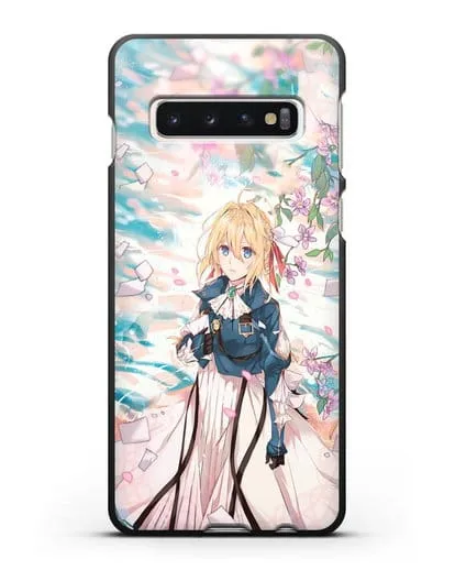 Чехол аниме Вайолет Эвергарден - Вайолет и сакура силиконовый для Samsung Galaxy S10 Plus [SM-G975F]