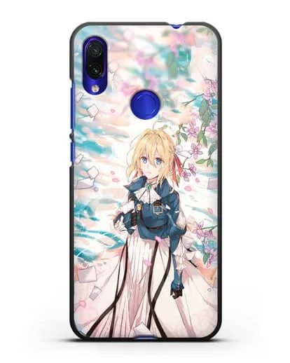Чехол аниме Вайолет Эвергарден - Вайолет и сакура силиконовый для Xiaomi Redmi Note 7