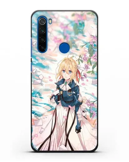 Чехол аниме Вайолет Эвергарден - Вайолет и сакура силиконовый для Xiaomi Redmi Note 8