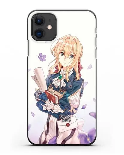 Чехол аниме Вайолет Эвергарден - Вайолет в цветах силиконовый для iPhone 11