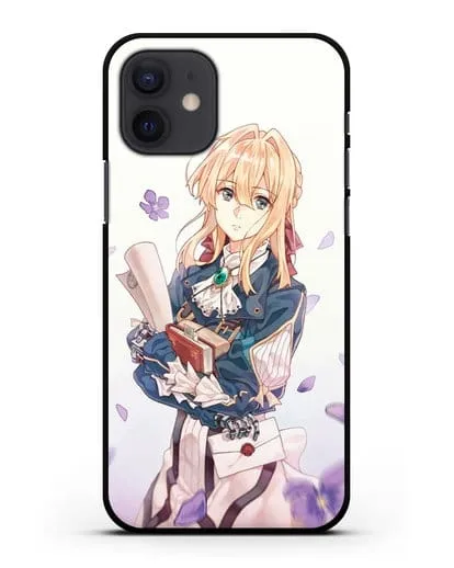 Чехол аниме Вайолет Эвергарден - Вайолет в цветах силиконовый для iPhone 12