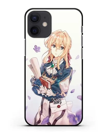 Чехол аниме Вайолет Эвергарден - Вайолет в цветах силиконовый для iPhone 12 mini