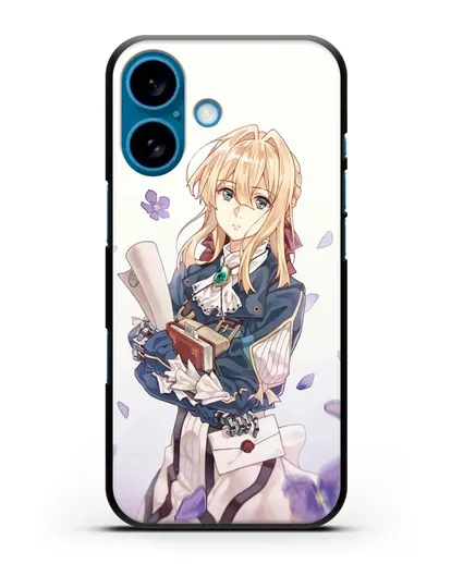 Чехол аниме Вайолет Эвергарден - Вайолет в цветах силиконовый для iPhone 16