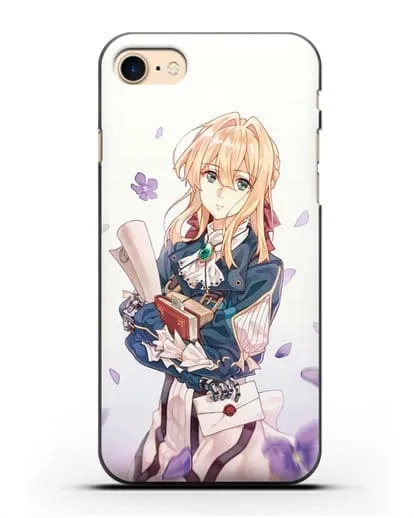 Чехол аниме Вайолет Эвергарден - Вайолет в цветах силиконовый для iPhone 7