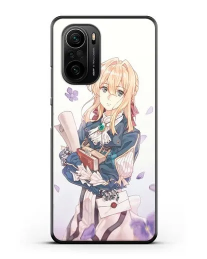 Чехол аниме Вайолет Эвергарден - Вайолет в цветах силиконовый для Xiaomi Poco F3