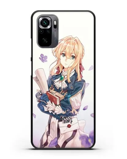Чехол аниме Вайолет Эвергарден - Вайолет в цветах силиконовый для Xiaomi Poco M5s
