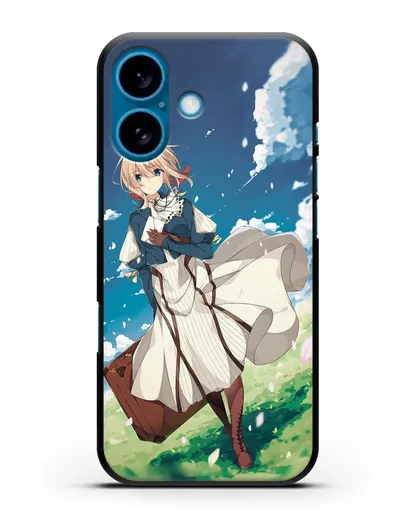 Чехол аниме Вайолет Эвергарден - Вайолет с чемоданом силиконовый для iPhone 16