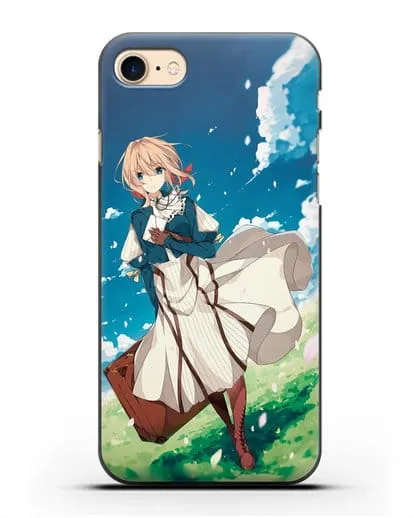 Чехол аниме Вайолет Эвергарден - Вайолет с чемоданом силиконовый для iPhone 7