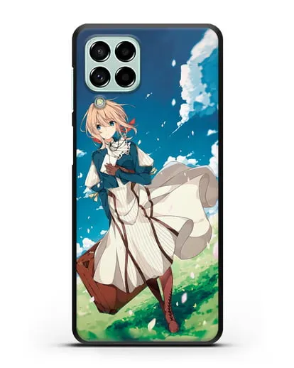 Чехол аниме Вайолет Эвергарден - Вайолет с чемоданом силиконовый для Samsung Galaxy M53 [SM-M536]