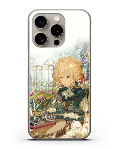 Чехол аниме Вайолет Эвергарден - Вайолет - самопишущая кукла силиконовый для iPhone 15 Pro