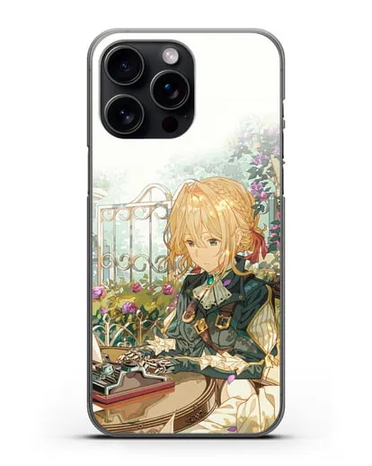 Чехол аниме Вайолет Эвергарден - Вайолет - самопишущая кукла силиконовый для iPhone 15 Pro Max