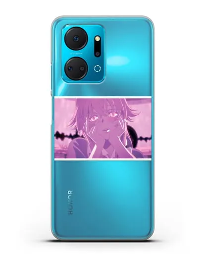 Чехол аниме Дневник Будущего - Влюблённая Юно силиконовый для Honor X7a Plus