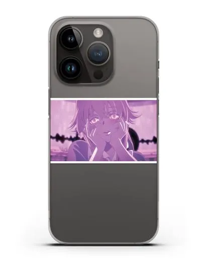 Чехол аниме Дневник Будущего - Влюблённая Юно силиконовый для iPhone 14 Pro