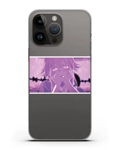 Чехол аниме Дневник Будущего - Влюблённая Юно силиконовый для iPhone 14 Pro Max