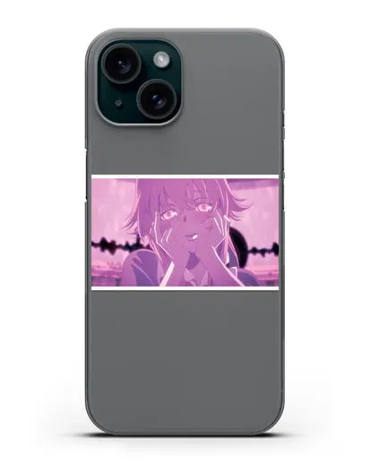 Чехол аниме Дневник Будущего - Влюблённая Юно силиконовый для iPhone 15