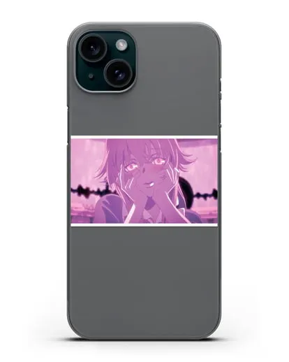 Чехол аниме Дневник Будущего - Влюблённая Юно силиконовый для iPhone 15 Plus